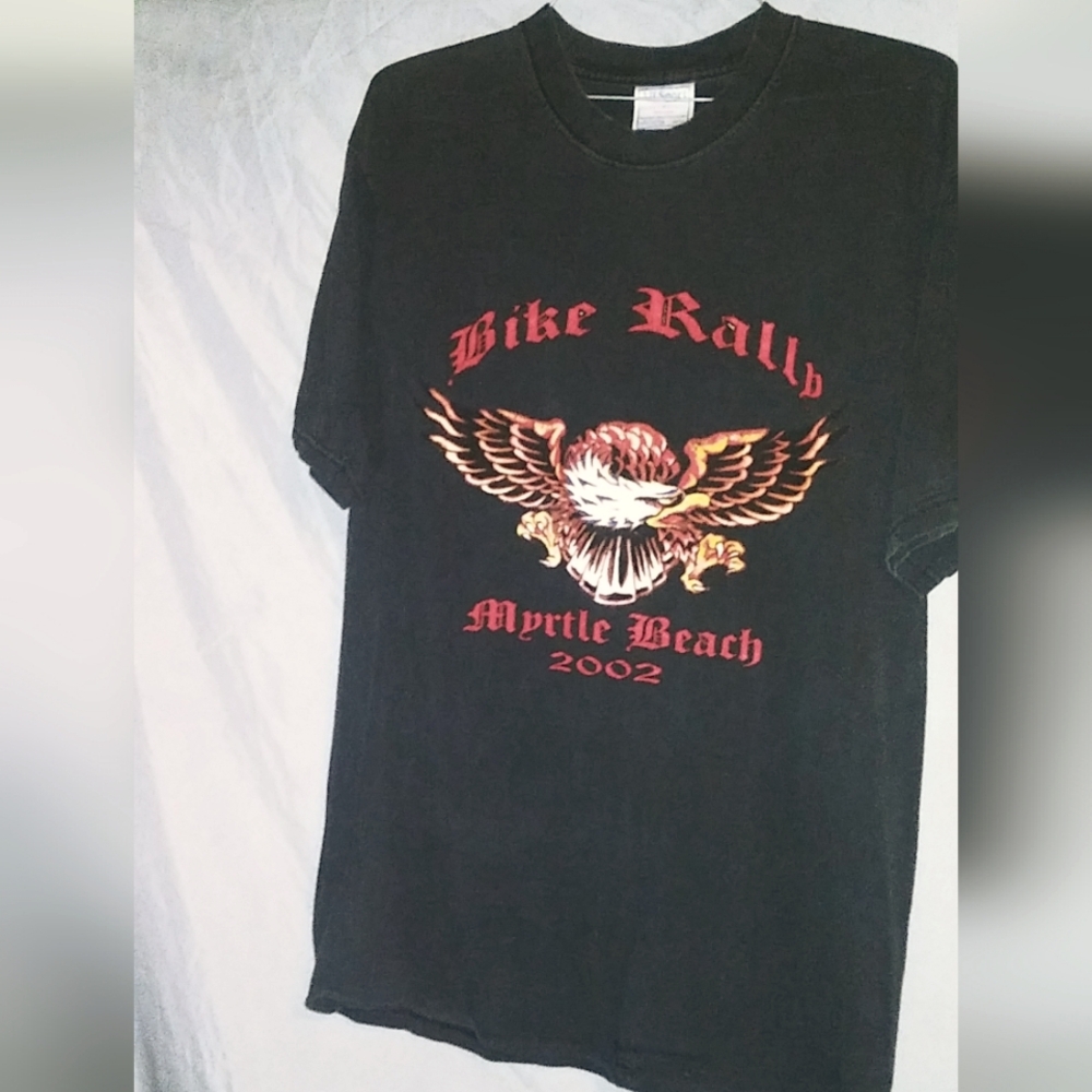 Vintage Myrtle Beach Bike Ralley 2002 Black T-shirt size XL print on front only